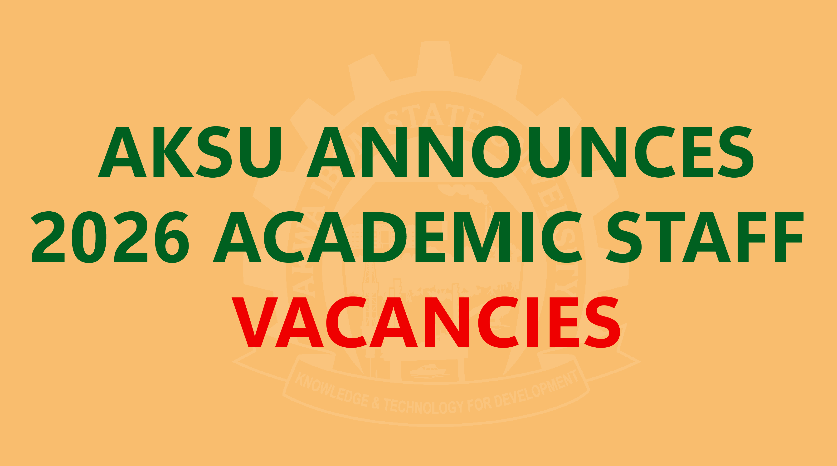 2026 Academic Staff Vacancies