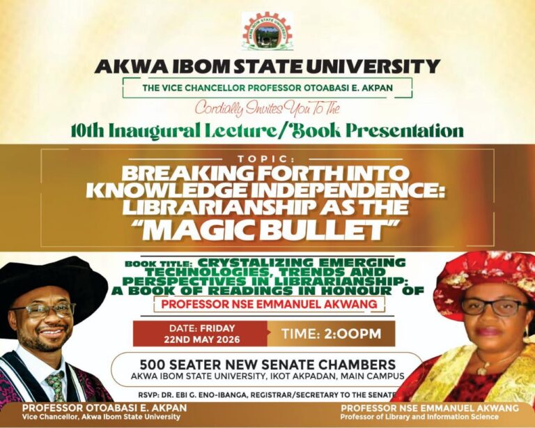 AKSU 10TH INAUGURAL LECTURE: DON ADVOCATES MORE INVESTMENTS IN LIBRARIANSHIP FOR NATIONAL DEVELOPMENT