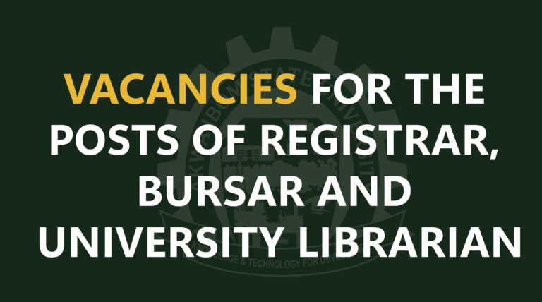 VACANCIES FOR THE POSTS OF REGISTRAR, BURSAR AND UNIVERSITY LIBRARIAN